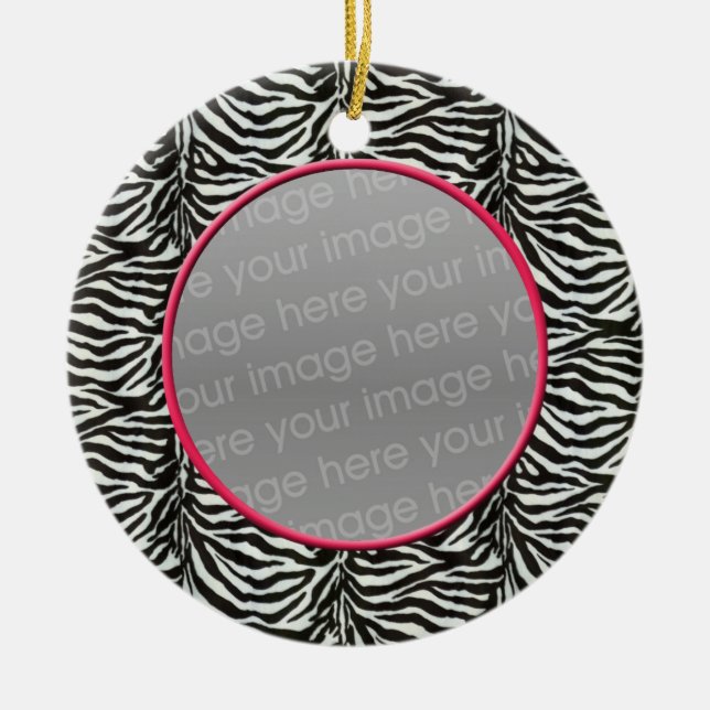 zebra print chic photo Ornaments (Front)