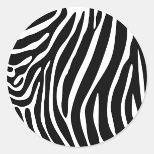 Zebra Print Classic Round Sticker