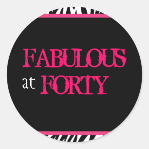 zebra print classic round sticker