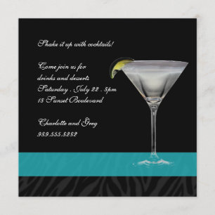 Zebra Print Cocktail Invitation