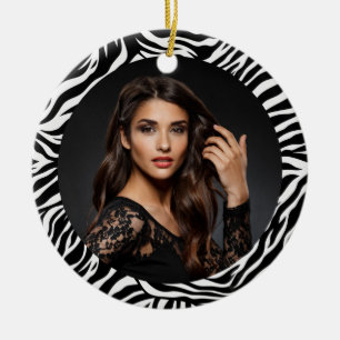Zebra Print Custom Photo Ornament