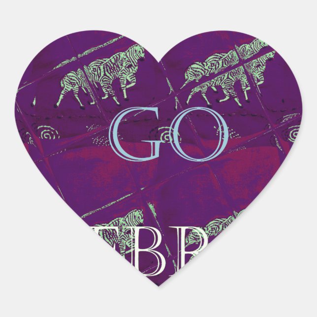 Zebra Print Décor: A Fun Design Heart Sticker (Front)