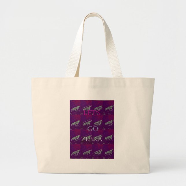Zebra Print Décor: A Fun Design Large Tote Bag (Front)