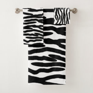 Zebra Print Design Bath Towel Set