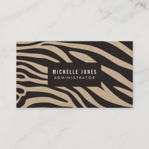 Zebra Print Designer Stylist KRAFT Business Cards