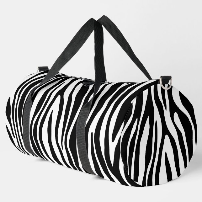 Zebra Print Duffle Bag (Left Corner)