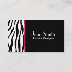 Zebra Print Fashion Designer Hair Stylist Salon Business Card