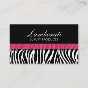 Zebra Print Fashion Elegant Modern Classy Black Business Card