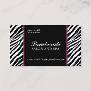Zebra Print Fashion Hair Stylist Salon Pink Business Card