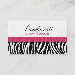 Zebra Print Fashion Hot Pink Elegant Modern Classy Business Card