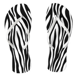 Zebra Print Flip Flops
