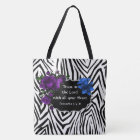 Zebra Print Floral Design Tote Proverbs 3:5-6