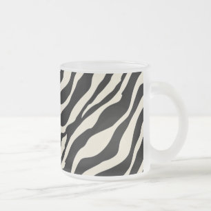Zebra Print Frosted Glass Mug