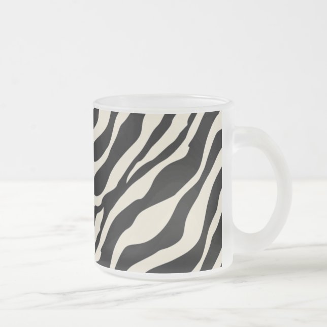 Zebra Print Frosted Glass Mug (Right)