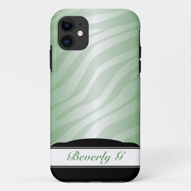Zebra Print Green Fusion Custom iPhone 5 Case (Back)