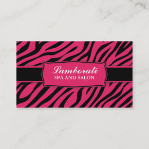 Zebra Print Hair Stylist Hairdresser Salon Pink Business Card