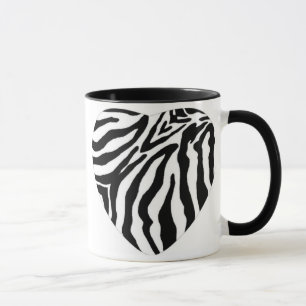 Zebra Print Heart Coffee Cup