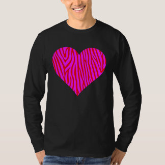 Zebra Print Heart Love Graphic Cute Valentines Day T-Shirt