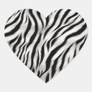 Zebra Print Heart Sticker
