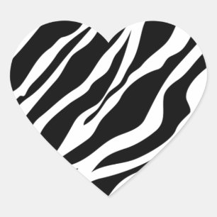 Zebra Print Heart Sticker