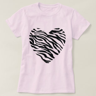 Zebra Print Heart T-Shirt