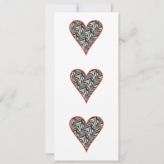 Zebra Print Heart Valentine's Day Party Invitation (Front)