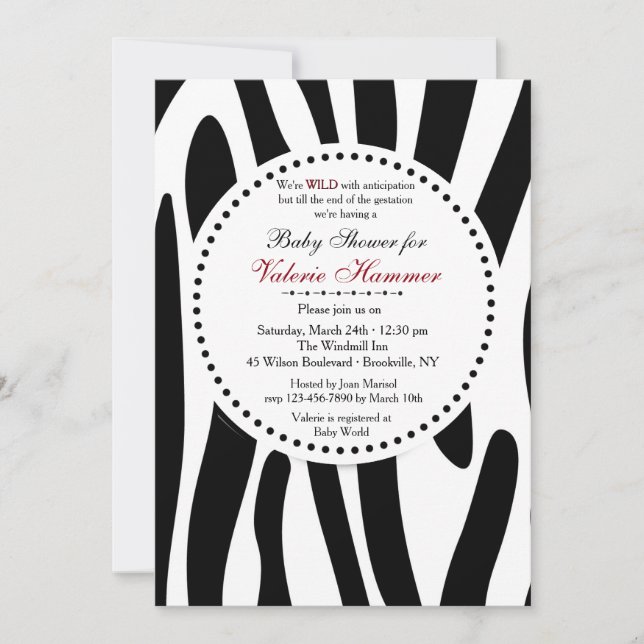 Zebra Print Invitation (Front)