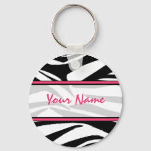 Zebra Print Keychain