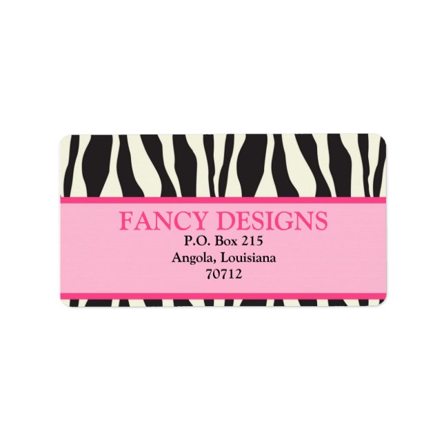 Zebra Print Label (Front)