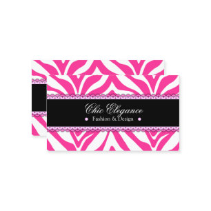 Zebra Print & Lace Elegant Business Card
