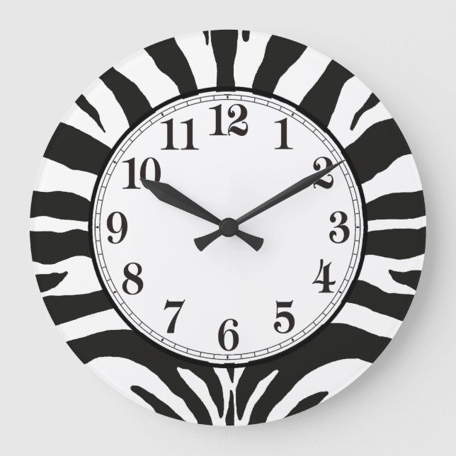 Zebra Print Large Clock (Front)