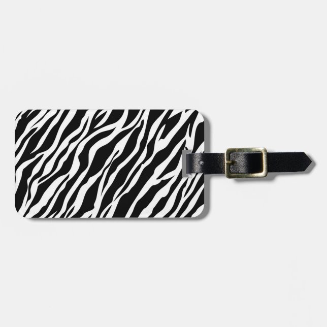 Zebra Print Luggage Tag (Front Horizontal)