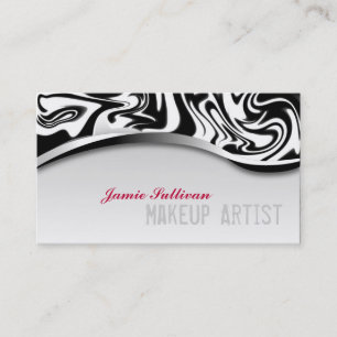 Zebra Print Makeup Artist Business Card Black