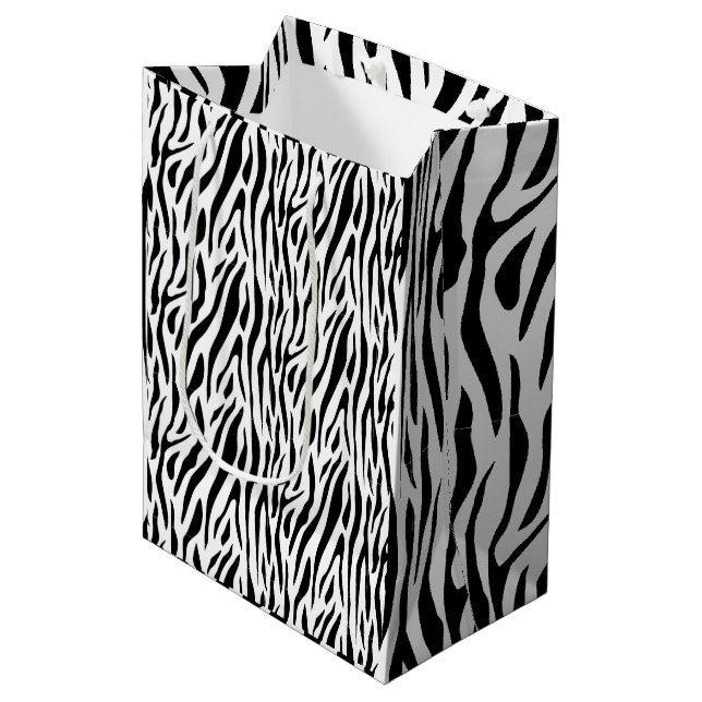 Zebra Print Medium Gift Bag (Front Angled)
