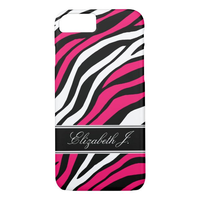 Zebra Print Mix Fuchsia iPhone 7 Case (Back)