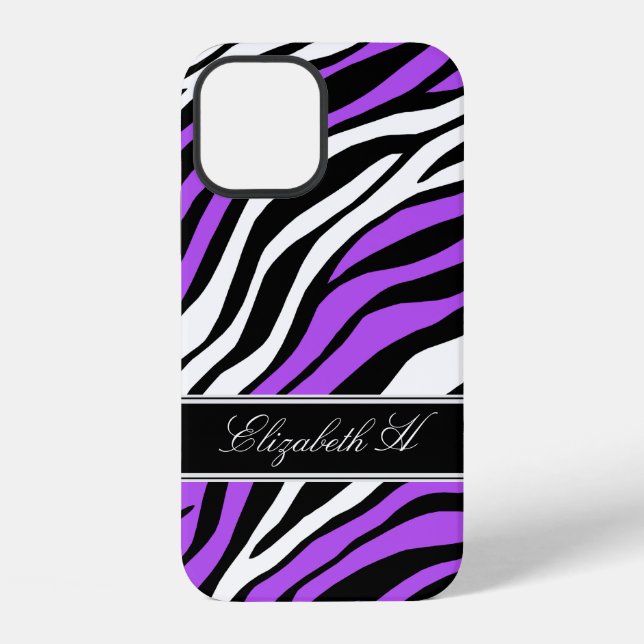 Zebra Print Mix Purple iPhone Case (Back)