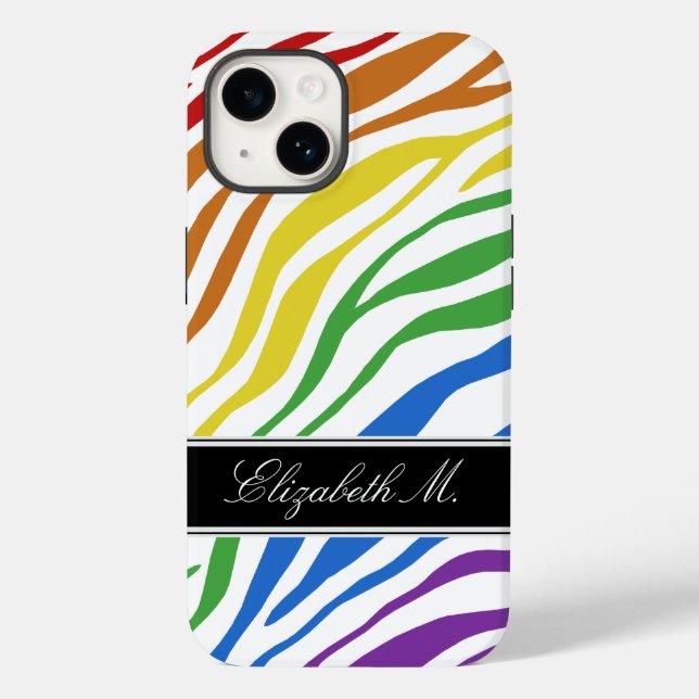 Zebra Print Mix Rainbow Case-Mate iPhone Case (Back)