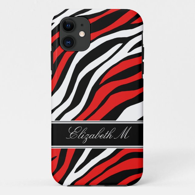 Zebra Print Mix Red iPhone 5 Case (Back)