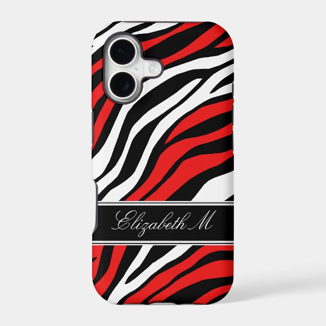 Zebra Print Mix Red iPhone 5 Case (Back)