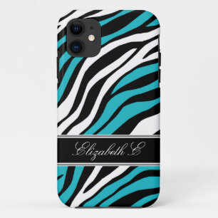 Zebra Print Mix Turquoise iPhone 5 Case