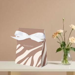 Zebra Print-Mocha Mousse Favour Box
