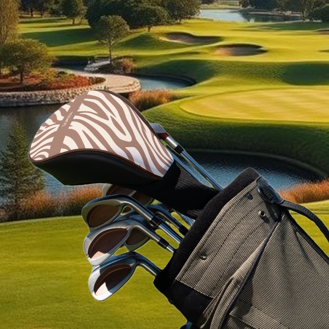 Zebra Print-Mocha Mousse Golf Head Cover (Zebra Print-Mocha Mousse Golf Head Cover)