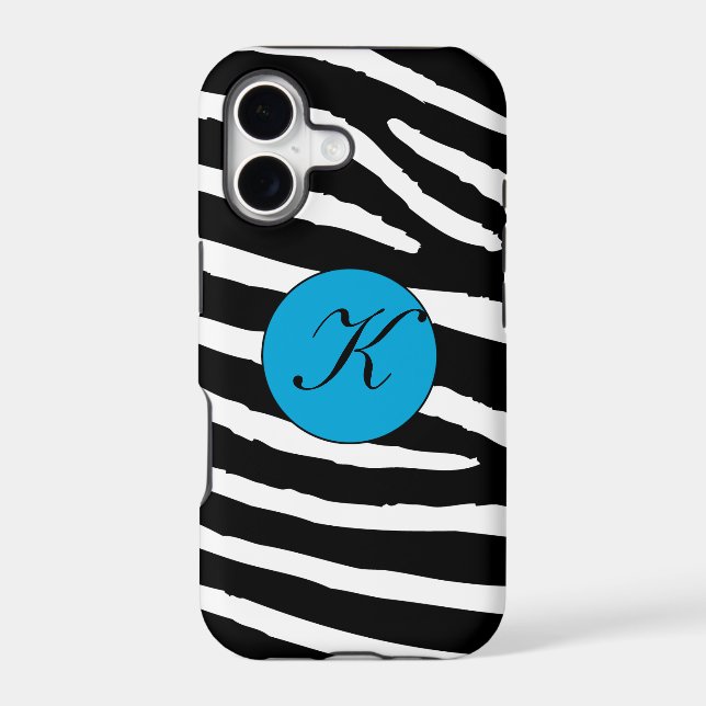 Zebra Print Monogram iphone 5 case (Back)