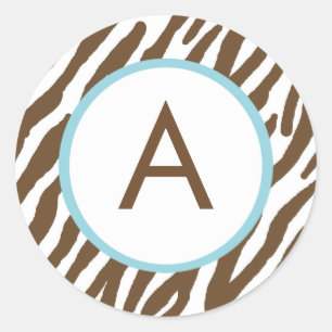 Zebra Print Monogrammed Stickers