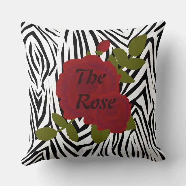 Zebra Print Mum Pillow/ Reverse the Rose Throw Pil Cushion (Back)