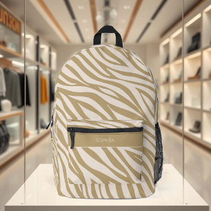 Zebra Print-Neutral- Printed Backpack
