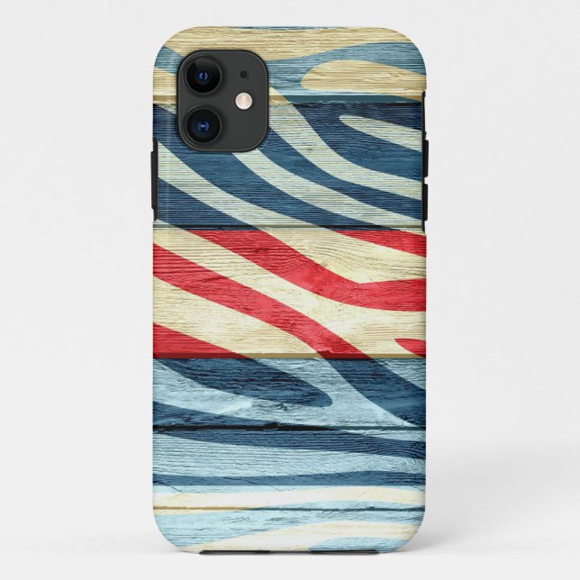Zebra Print on Wood #14 Case-Mate iPhone Case (Back)