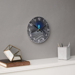 Zebra Print Optical Illusion, Round Clock