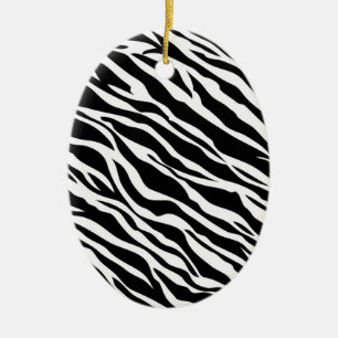 Zebra Print Oval Ornament