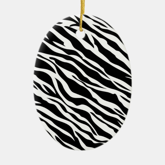 Zebra Print Oval Ornament (Front)